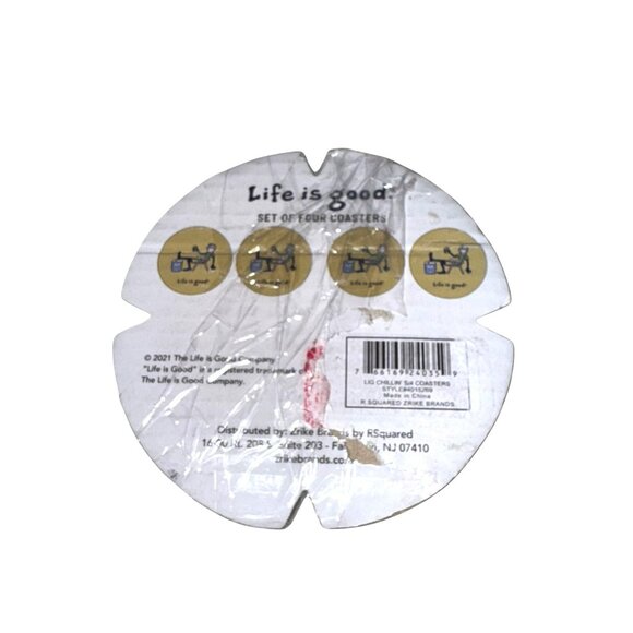 Life Is Good Cork-Backed Drink Coasters - Picture 10 of 11